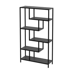 Scaffale libreria 90x159h cm 6 vani a vista industrial metallo antracite Loft