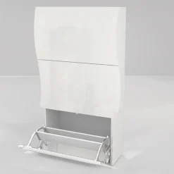 Scarpiera 71x122h cm 3 ante moderna bianco lucido Sea Gihome®