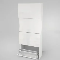Scarpiera 71x162h cm 4 ante moderna bianco lucido Sea Gihome®