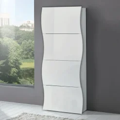 Scarpiera 71x162h cm 4 ante moderna bianco lucido Sea Gihome®