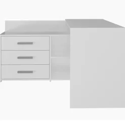 Scrivania angolare ufficio 120x120cm con cassettiera bianco Genius