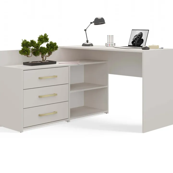 Scrivania angolare ufficio 120x120cm beige cashmere Genius