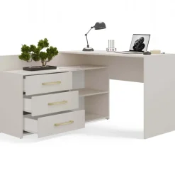 Scrivania angolare ufficio 120x120cm beige cashmere Genius