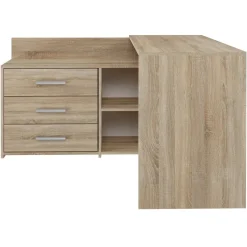 Scrivania angolare ufficio 120x120cm con cassettiera rovere Genius