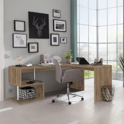Scrivania angolare ufficio 180x60cm rovere ErgoDesk