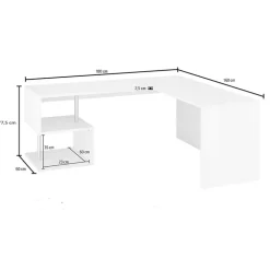 Scrivania angolare ufficio 180x60cm bianco lucido ErgoDesk