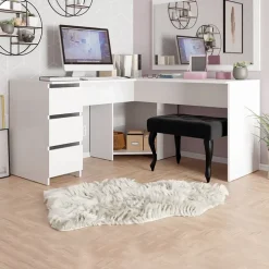 Scrivania angolare 142x142cm bianco Chantal