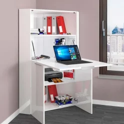 Scrivania a scomparsa 70x67cm angolare bianco lucido Pinko