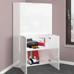 Scrivania a scomparsa 70x67cm angolare bianco lucido Pinko