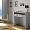 Scrivania consolle ingresso moderna 99x71cm bianco opaco Anastasia