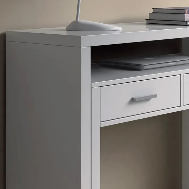 Scrivania consolle ingresso moderna 99x71cm bianco opaco Anastasia
