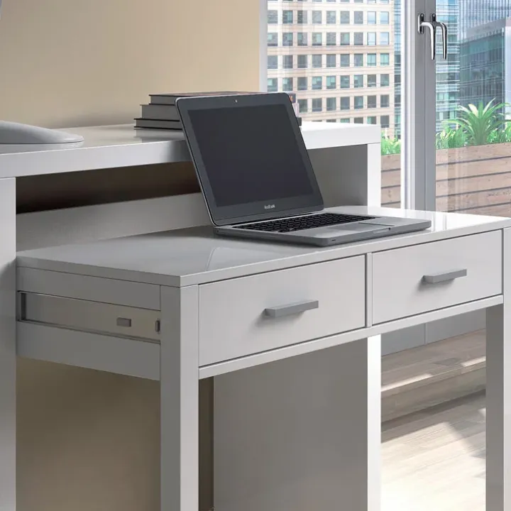 Scrivania consolle ingresso moderna 99x71cm bianco opaco Anastasia