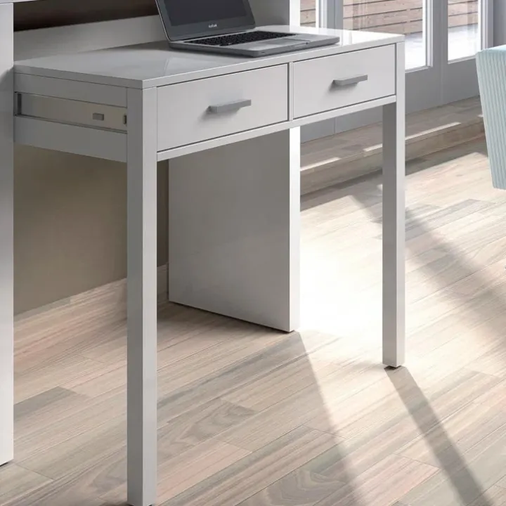 Scrivania consolle ingresso moderna 99x71cm bianco opaco Anastasia