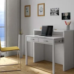 Scrivania consolle ingresso moderna 99x71cm bianco opaco Anastasia