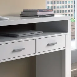 Scrivania consolle ingresso moderna 99x71cm bianco opaco Anastasia
