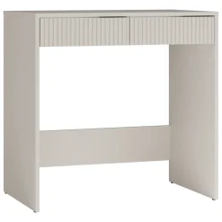 Scrivania scrittoio consolle 81x50cm 2 cassetti cannettato beige cashmere Purpuri