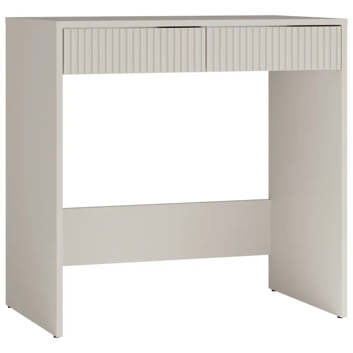 Scrivania scrittoio consolle 81x50cm 2 cassetti cannettato beige cashmere Purpuri