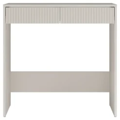 Scrivania scrittoio consolle 81x50cm 2 cassetti cannettato beige cashmere Purpuri