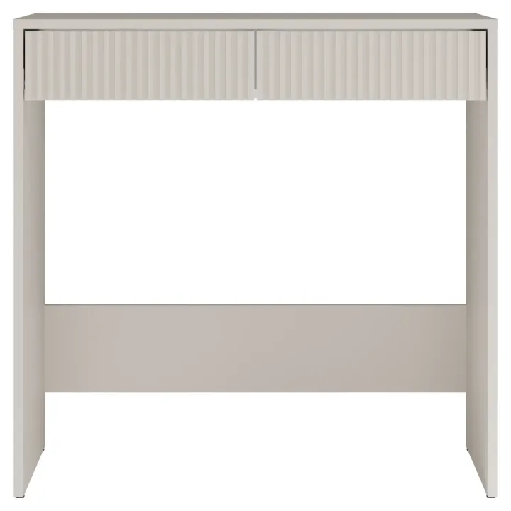 Scrivania scrittoio consolle 81x50cm 2 cassetti cannettato beige cashmere Purpuri