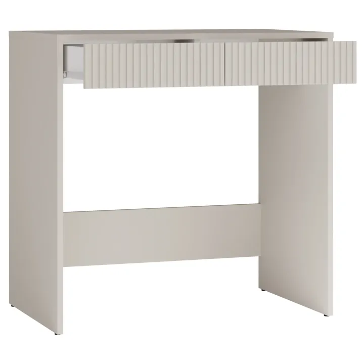Scrivania scrittoio consolle 81x50cm 2 cassetti cannettato beige cashmere Purpuri