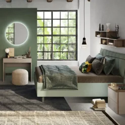 Scrivania toeletta 110x50cm 1 cassetto marrone bronzo rovere scuro Jobby