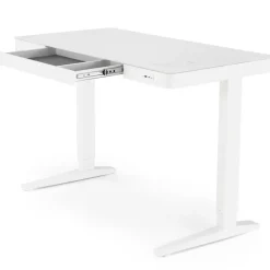Scrivania touchscreen 120x60cm altezza regolabile ricarica wireless e USB bianco Prisma