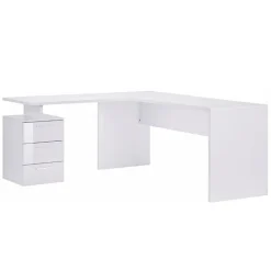 Scrivania ufficio angolare 180x160cm bianco lucido OfficeScape