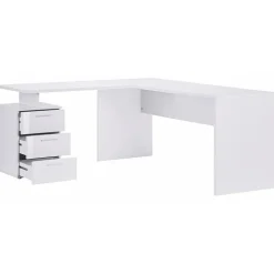 Scrivania ufficio angolare 180x160cm bianco lucido OfficeScape