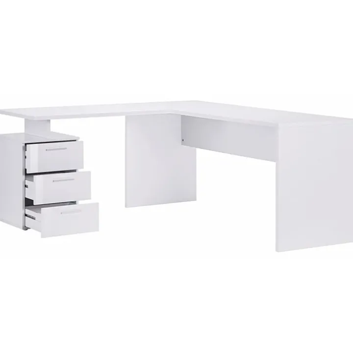 Scrivania ufficio angolare 180x160cm bianco lucido OfficeScape