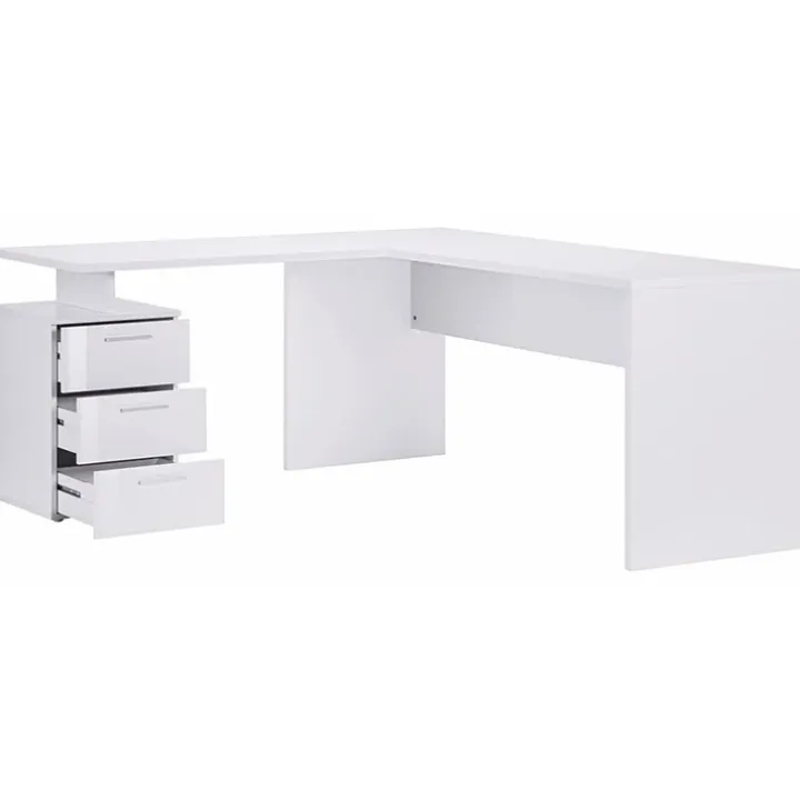 Scrivania ufficio angolare 180x160cm bianco lucido OfficeScape