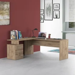 Scrivania ufficio angolare 180x160cm rovere OfficeScape