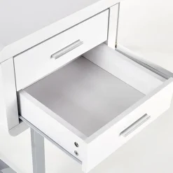 Scrivania ufficio con cassetti 120x55cm bianco laccato lucido Croset