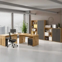 Scrivania ufficio moderna 120x78cm rovere Woody