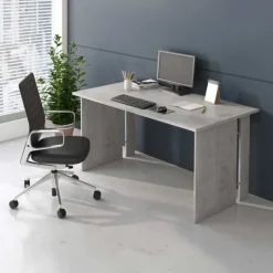 Scrivania ufficio moderna 150x78cm cemento Woody
