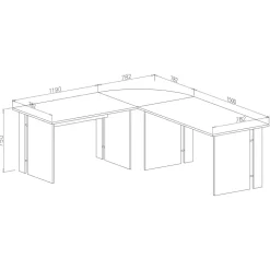 Scrivania ufficio moderna 150x78cm cemento Woody