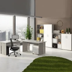 Scrivania ufficio moderna 150x78cm cemento Woody