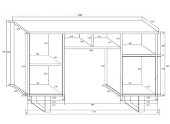 Scrivania ufficio moderna 120x42cm bianco opaco e lucido Kelli
