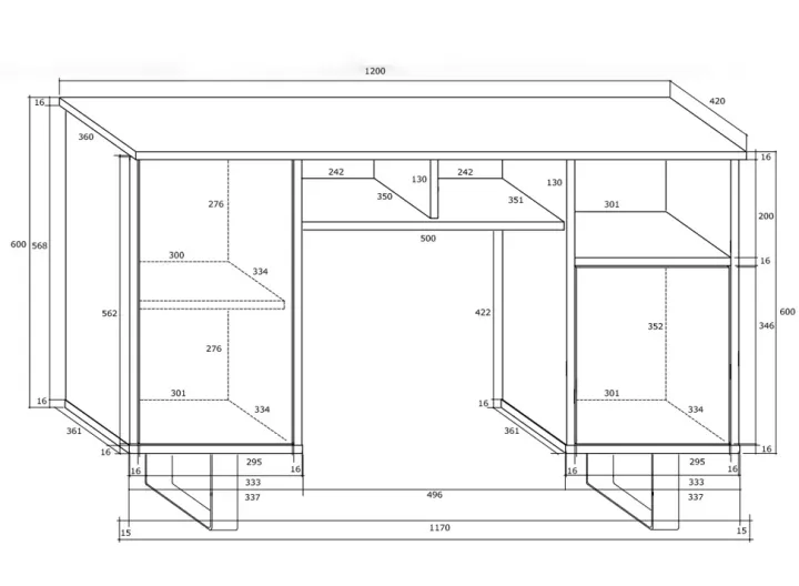 Scrivania ufficio moderna 120x42cm bianco opaco e lucido Kelli