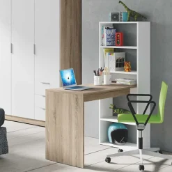 Scrivania ufficio salvaspazio moderna 120x53cm rovere bianco Jolie
