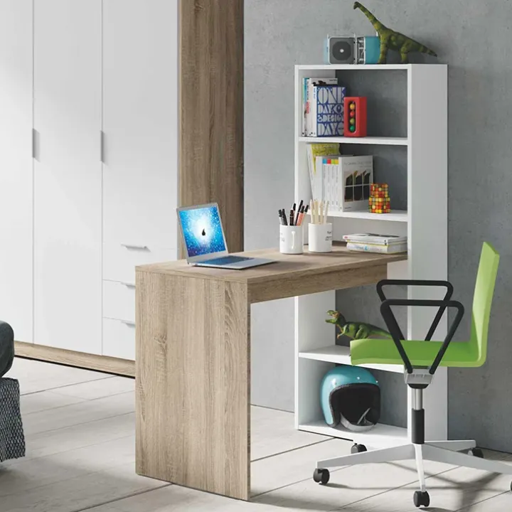 Scrivania ufficio salvaspazio moderna 120x53cm rovere bianco Jolie