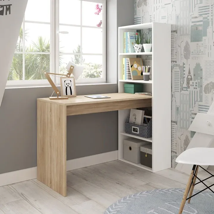 Scrivania ufficio salvaspazio moderna 120x53cm rovere bianco Jolie