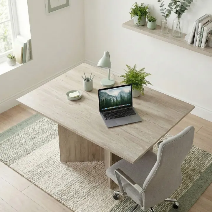 Scrivania ufficio salvaspazio moderna 120x89cm rovere Time M