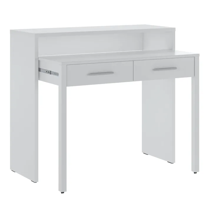 Scrivania ufficio salvaspazio moderna 99x71cm bianco opaco Eva