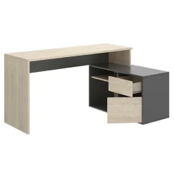 Scrivania ufficio salvaspazio 230x51cm rovere grafite Teddy