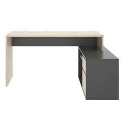 Scrivania ufficio salvaspazio 230x51cm rovere grafite Teddy