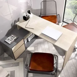 Scrivania ufficio salvaspazio 230x51cm rovere grafite Teddy