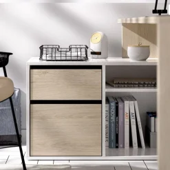 Scrivania ufficio salvaspazio 230x51cm rovere bianco Teddy