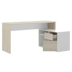 Scrivania ufficio salvaspazio 230x51cm rovere bianco Teddy