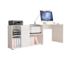 Scrivania ufficio 120x122cm angolare multiposizione bianco Riunion