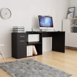 Scrivania ufficio 120x92cm angolare multiposizione nero Elisa